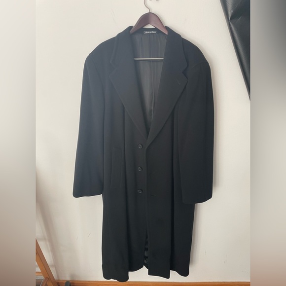 “Vintage” Giorgio Armani Men’s Virgin wool/cashmere black long coat 42R - Picture 11 of 12